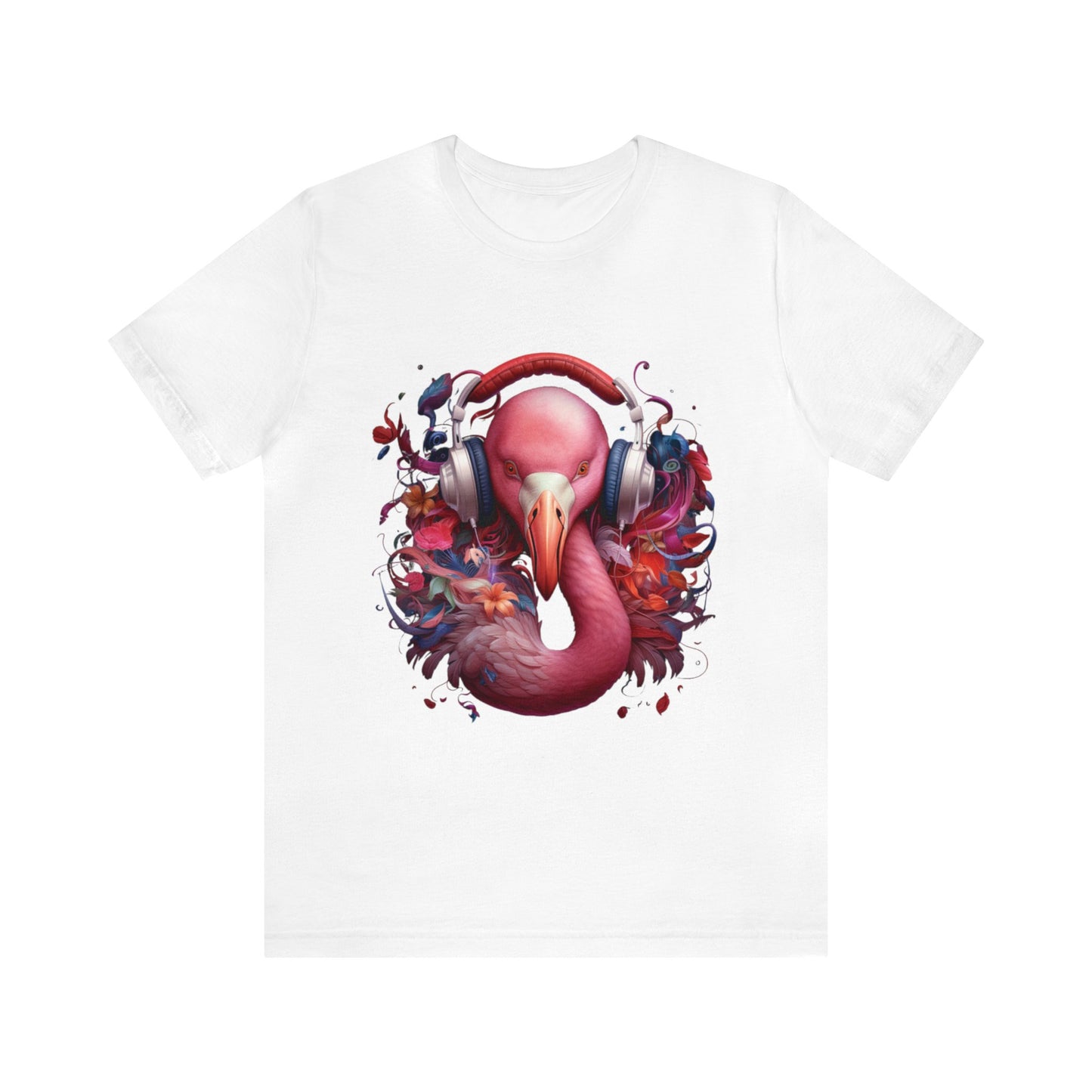 Flamingo Headphone | Unisex Jersey Short Sleeve Tee