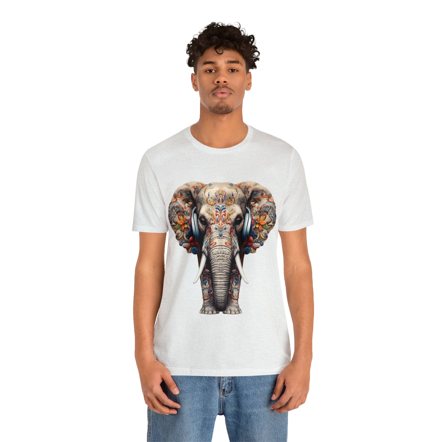 Elephant Headphones | Unisex Jersey Short Sleeve Tee
