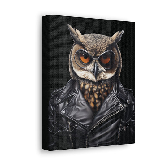 Owl Leather | Gallery Canvas | Wall Art
