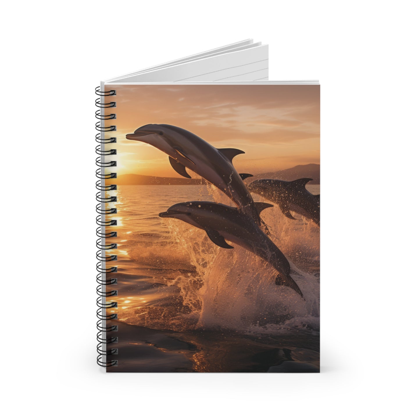 Dolphin Sunset | Spiral Notebook - Ruled Line