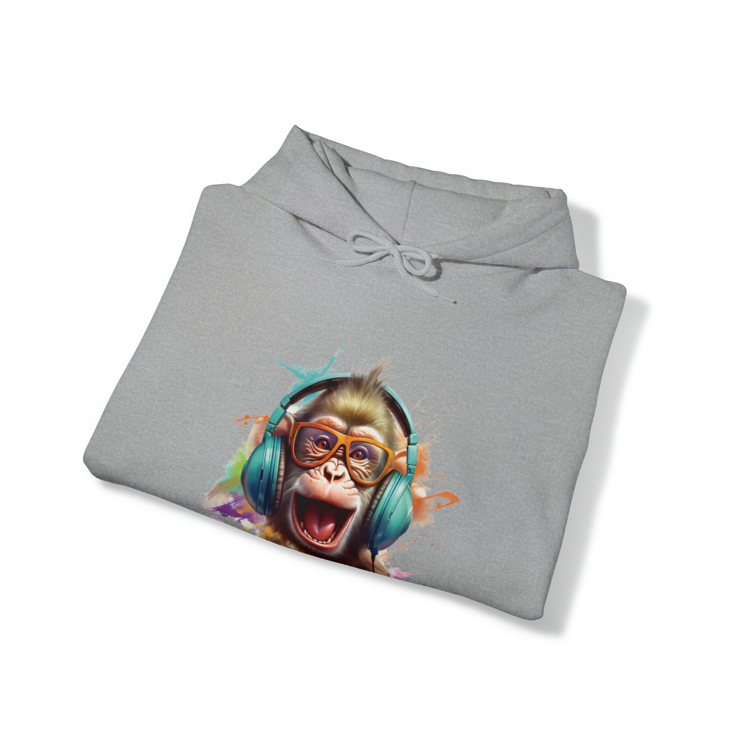 Monkey Color Blast Headphones | Unisex Heavy Blend™ Hooded Sweatshirt