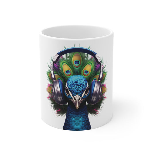 Peacock Headphones | Ceramic Mug 11oz