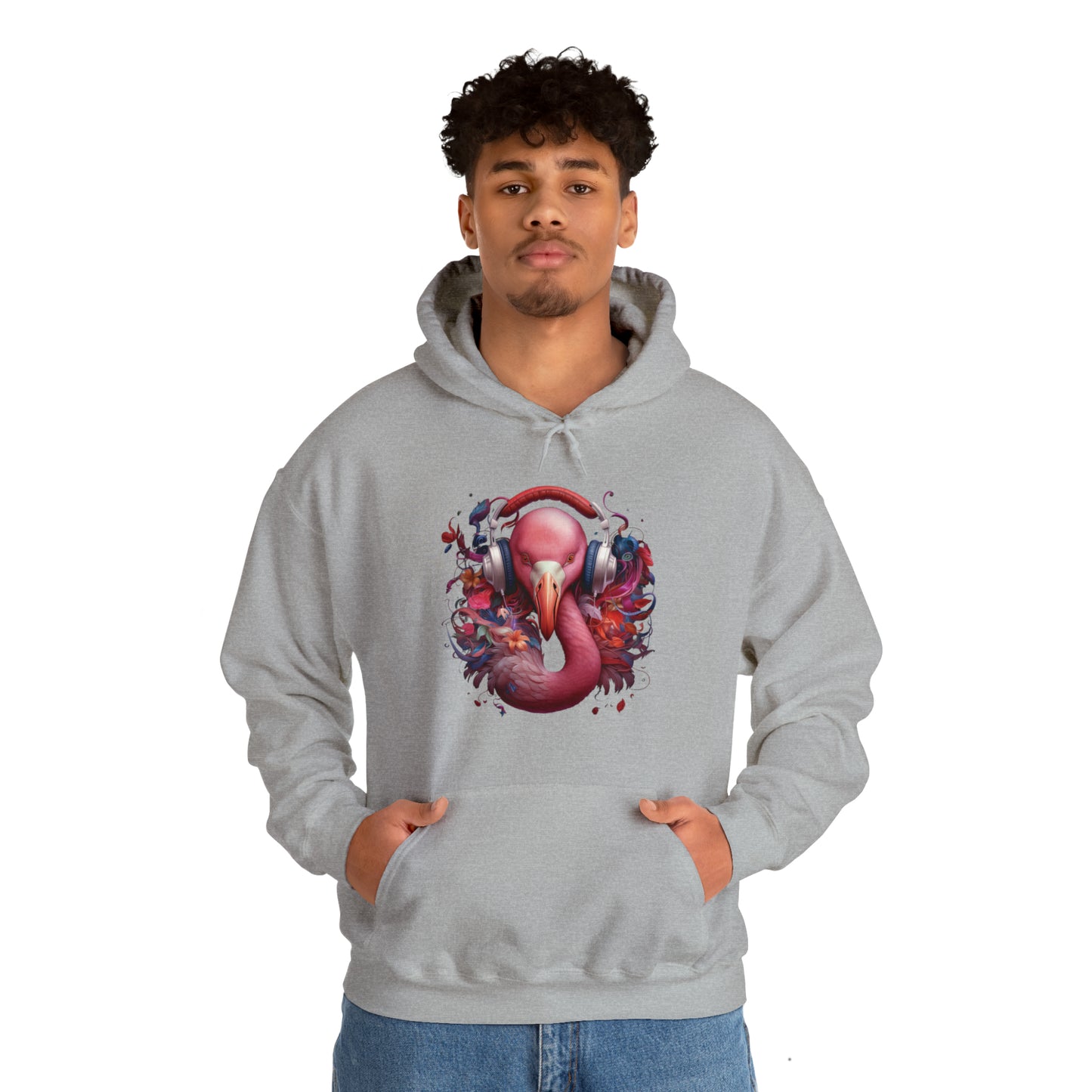 Flamingo Headphones | Unisex Heavy Blend™ Hooded Sweatshirt