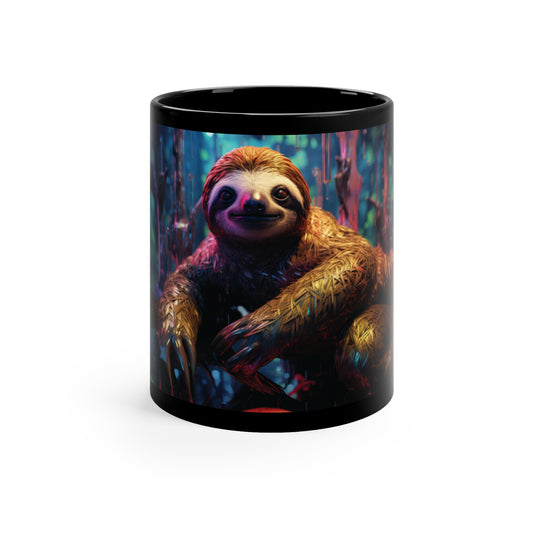 Sloth | 11oz Black Mug | Chrome