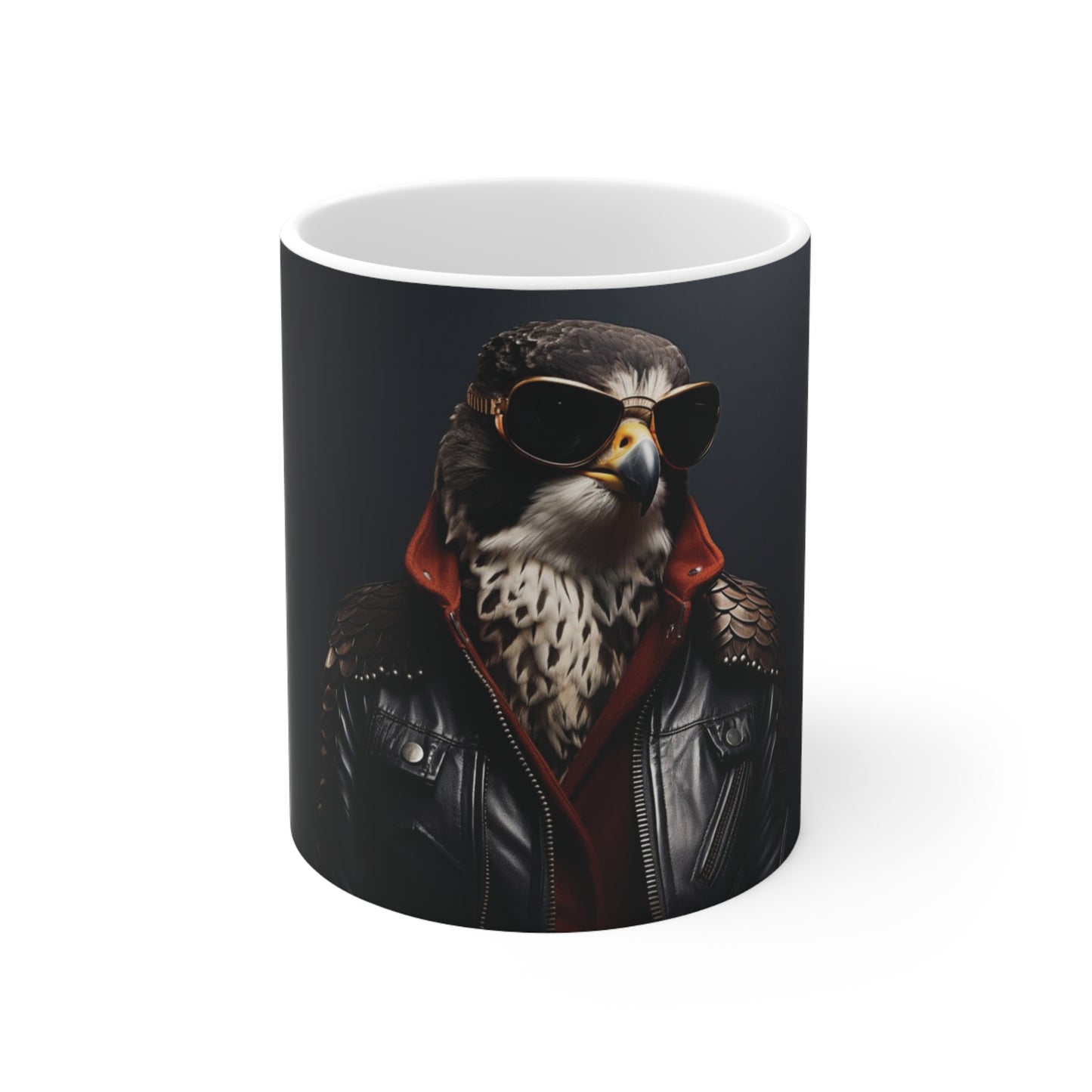 Peregrine Falcon Leather | Ceramic Mug 11oz | Wild & Stylish