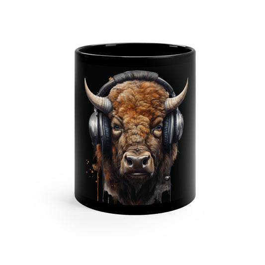 Bison Headphones | 11oz Black Mug
