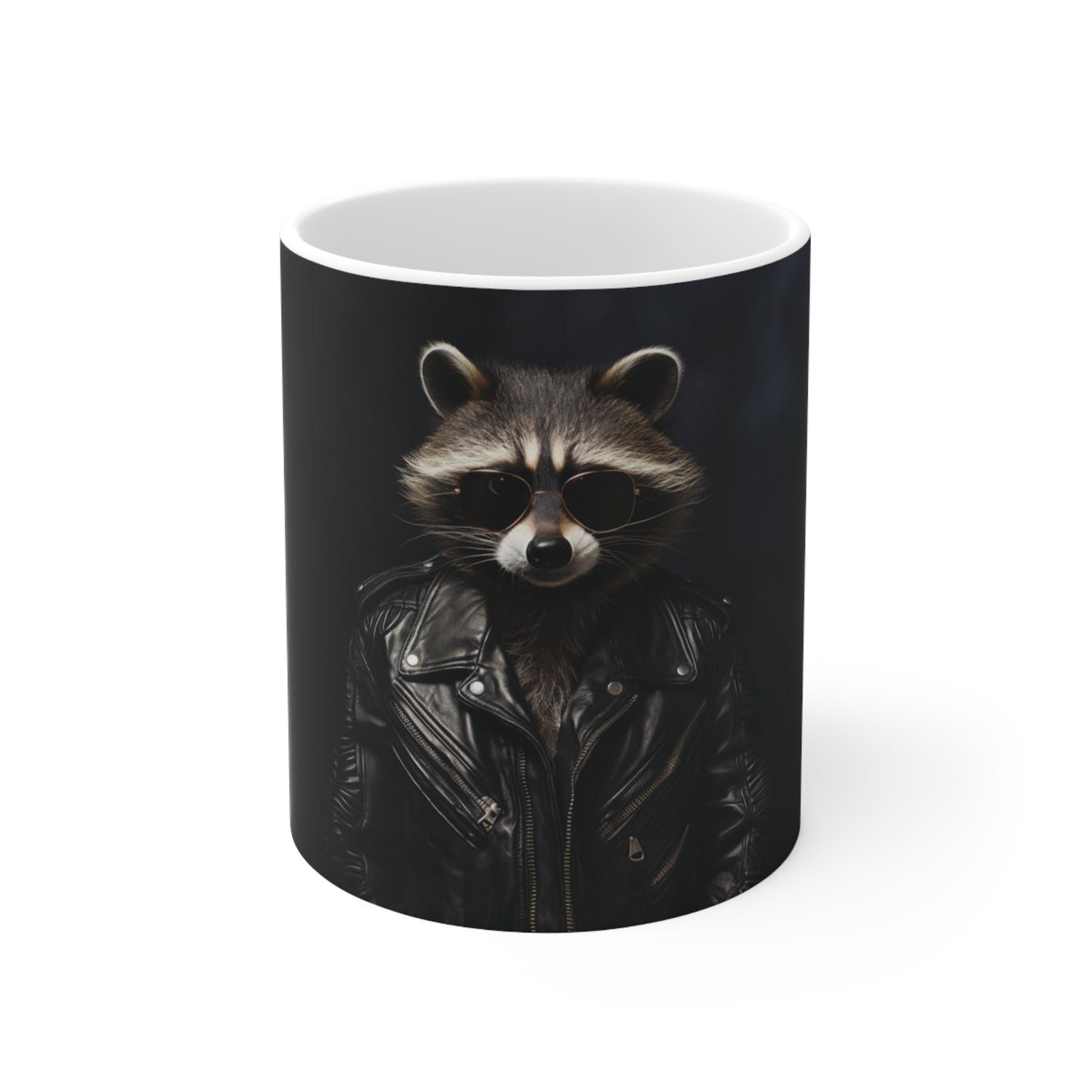 Raccoon Leather | Ceramic Mug 11oz | Wild & Stylish