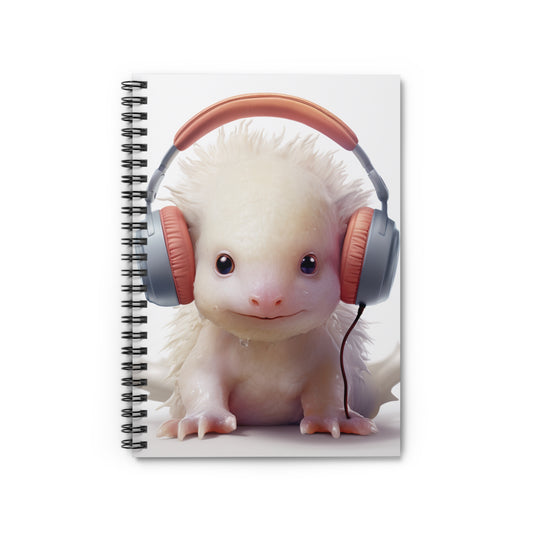 Axolotl Headphones | Spiral Notebook - Ruled Line