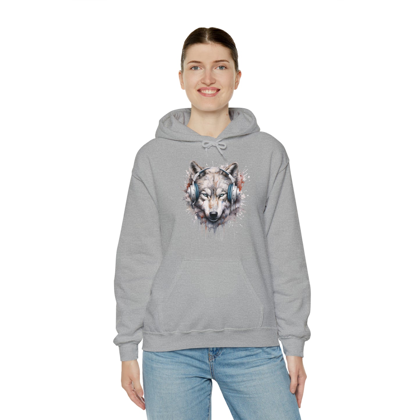 Wolf Headphones | Unisex Heavy Blend™ Hooded Sweatshirt