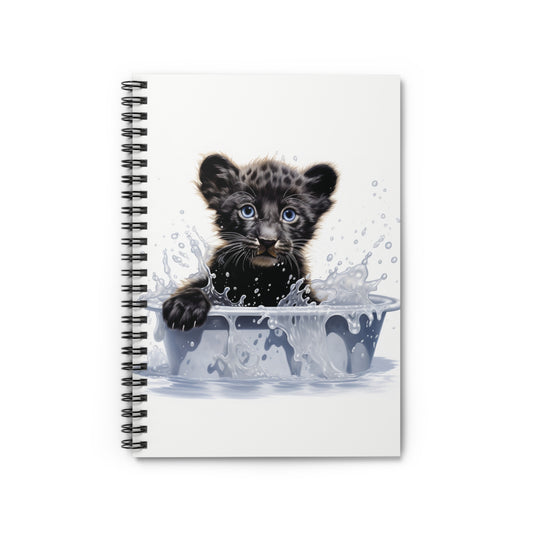 Black Panther Baby Bathtub | Spiral Notebook - Ruled Line
