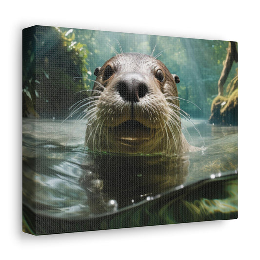 Giant River Otter | Gallery Canvas |  Wall Art | Chrome