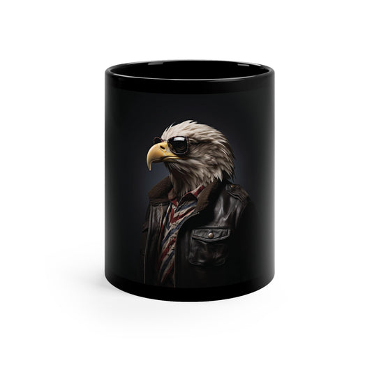 Bald Eagle Leather | 11oz Black Mug