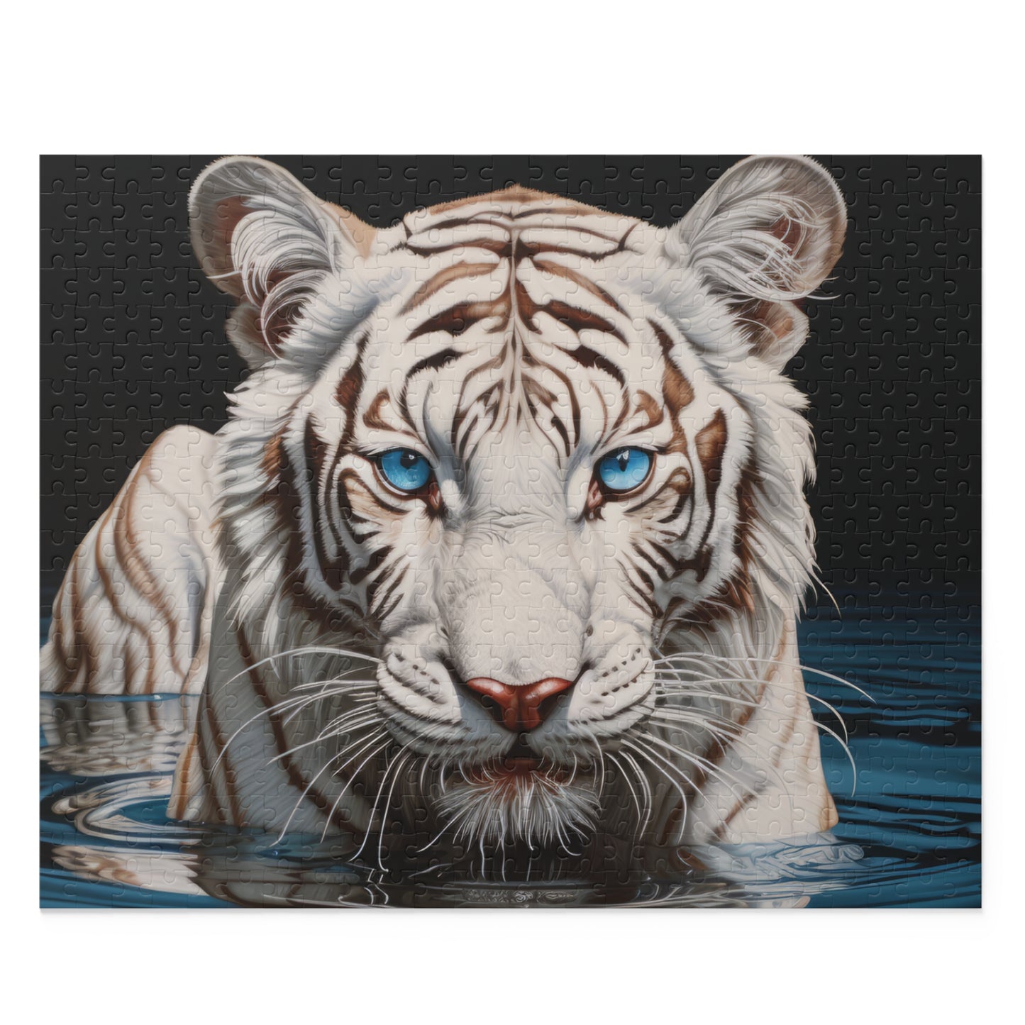 White Tiger Reflections | Puzzle (120, 252, 500-Piece) | Chrome