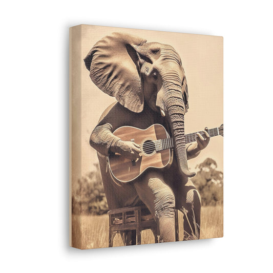 Elephant Playing Guitar | Gallery Canvas | Wall Art