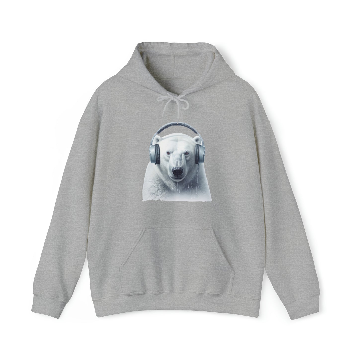 Polar Bear Headphones | Unisex Heavy Blend™ Hooded Sweatshirt