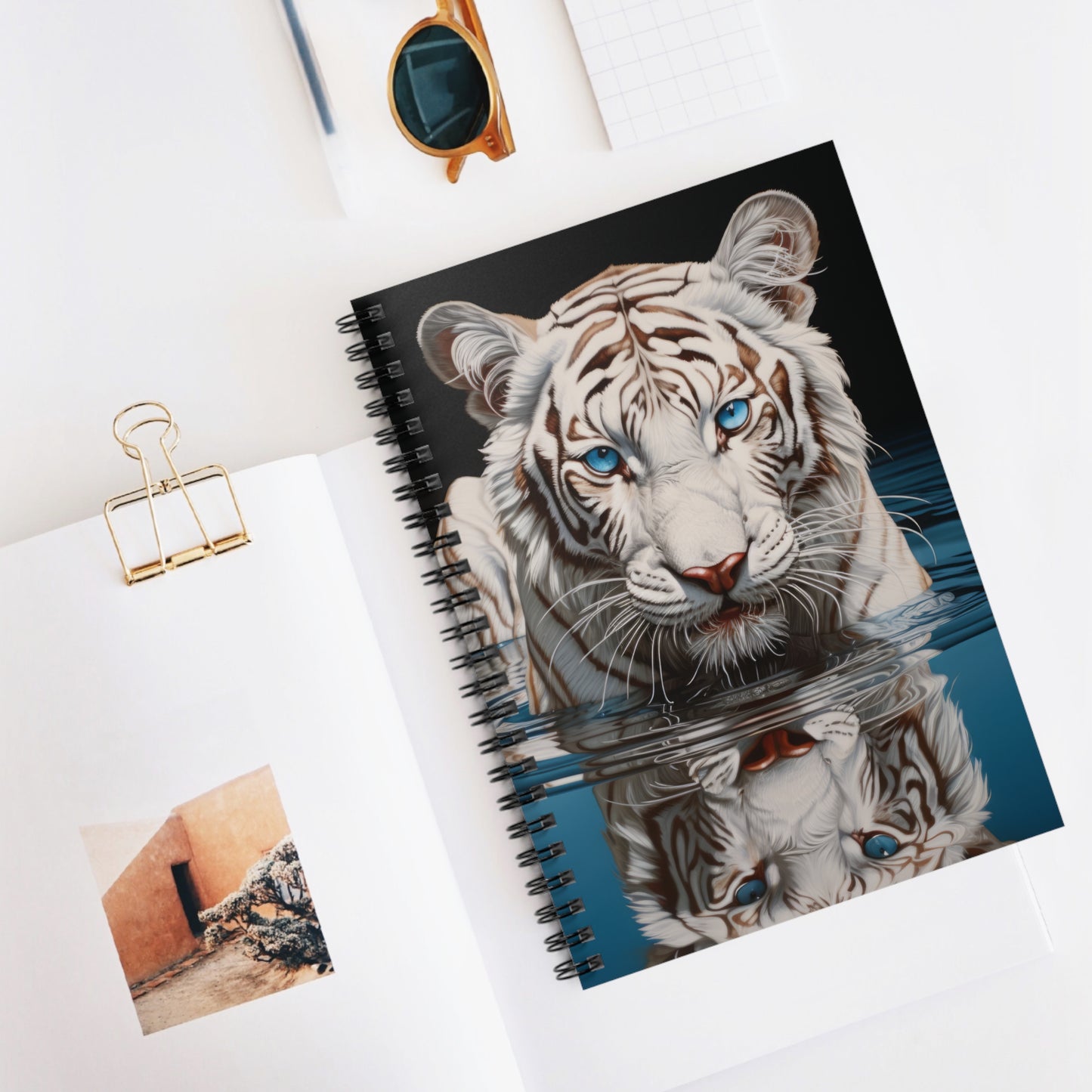 Tiger Chrome Reflections | Spiral Notebook - Ruled Line