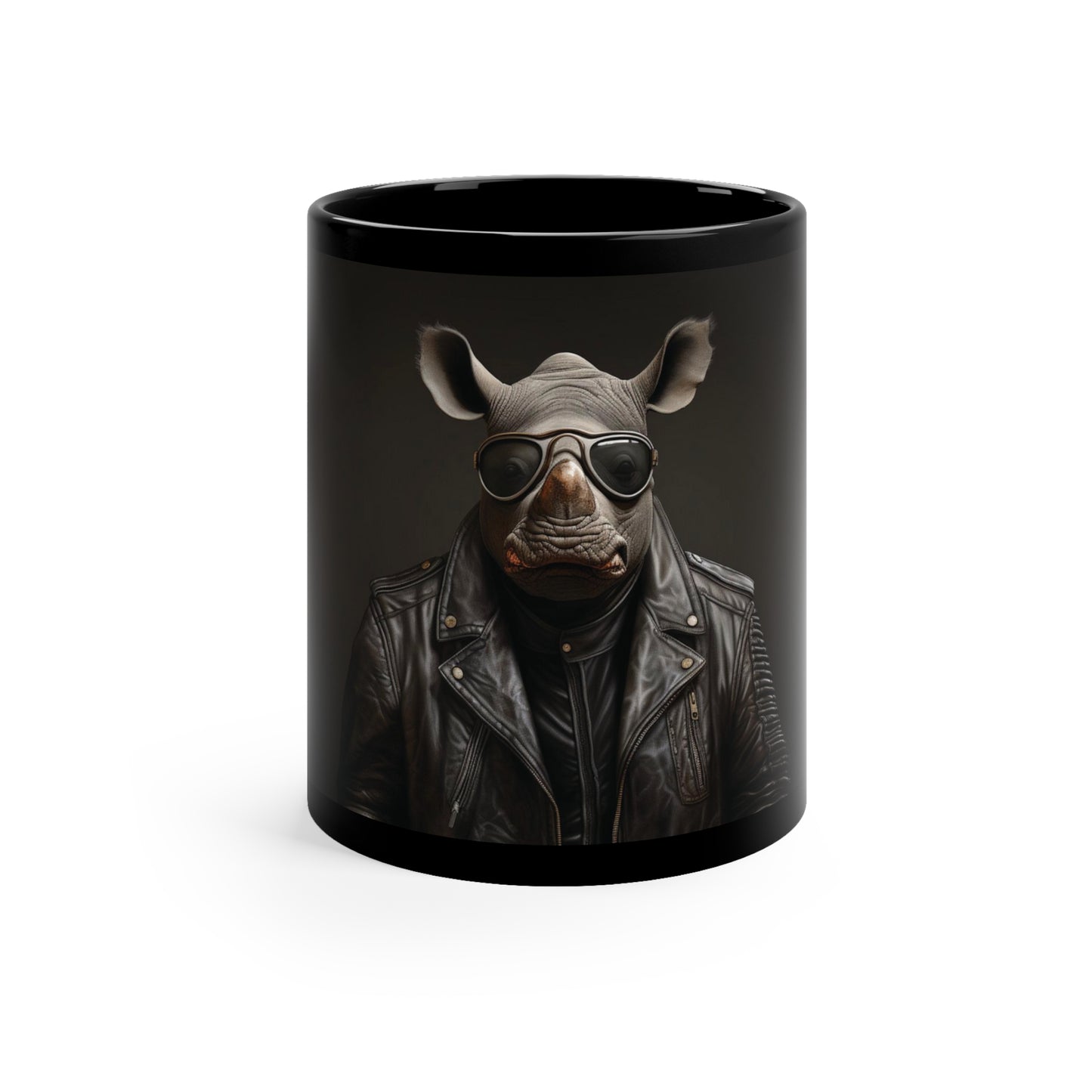 Rhino Leather | 11oz Black Mug