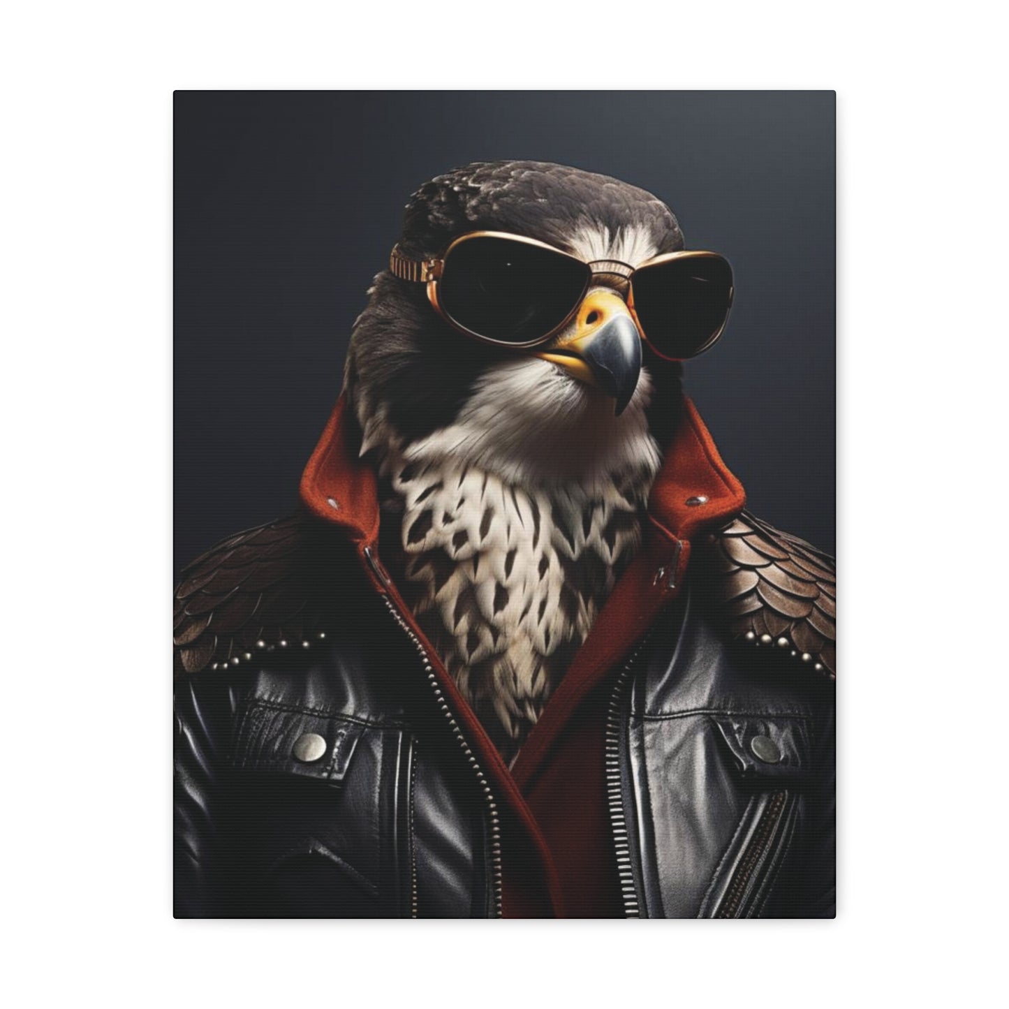 Peregrine Falcon Leather | Canvas Gallery Wrap | Wall Art