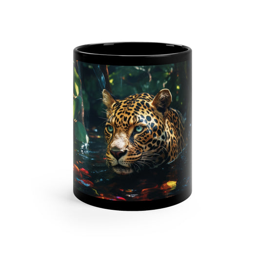 Jaguar | 11oz Black Mug | Chrome