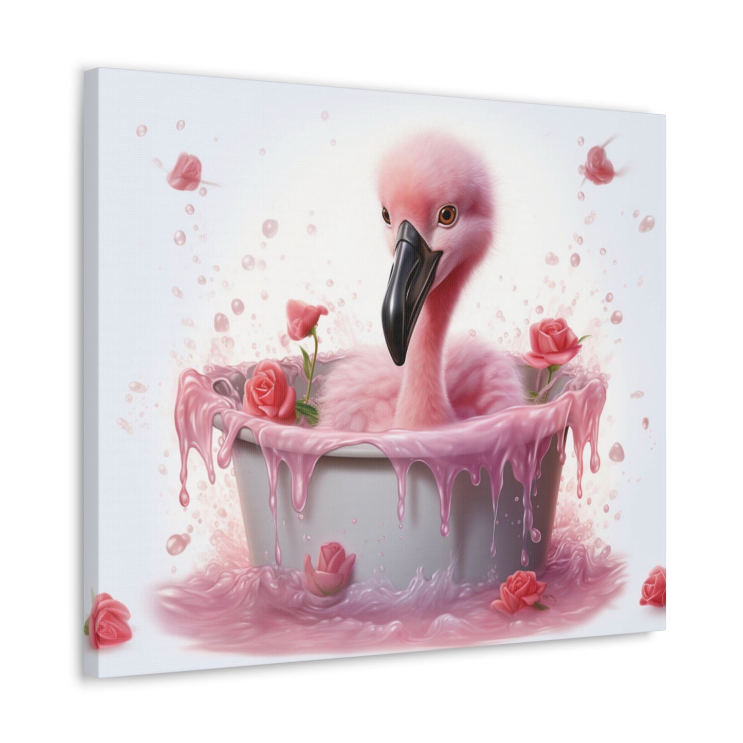 Flamingo Baby Bathtub | Gallery Canvas | Wall Art