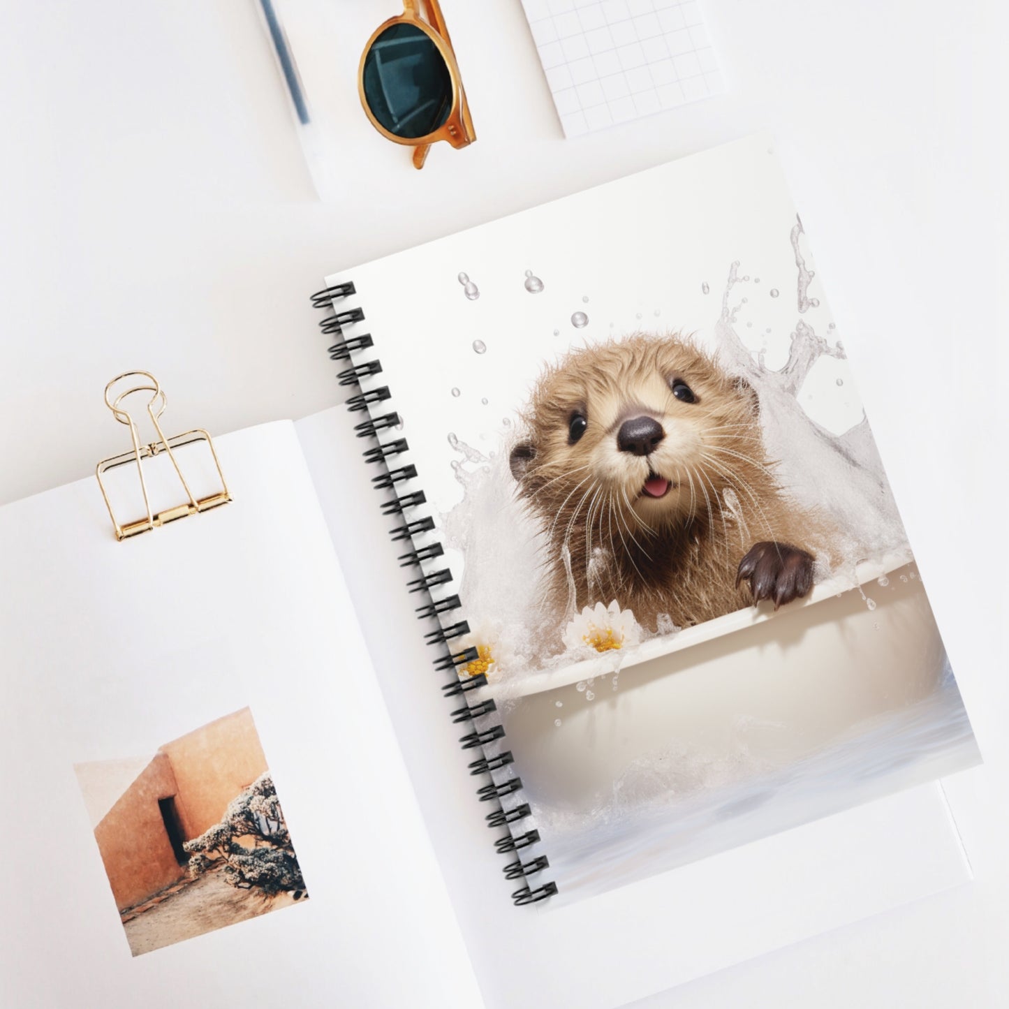 Otter Baby Bathtub | Spiral Notebook - Ruled Line