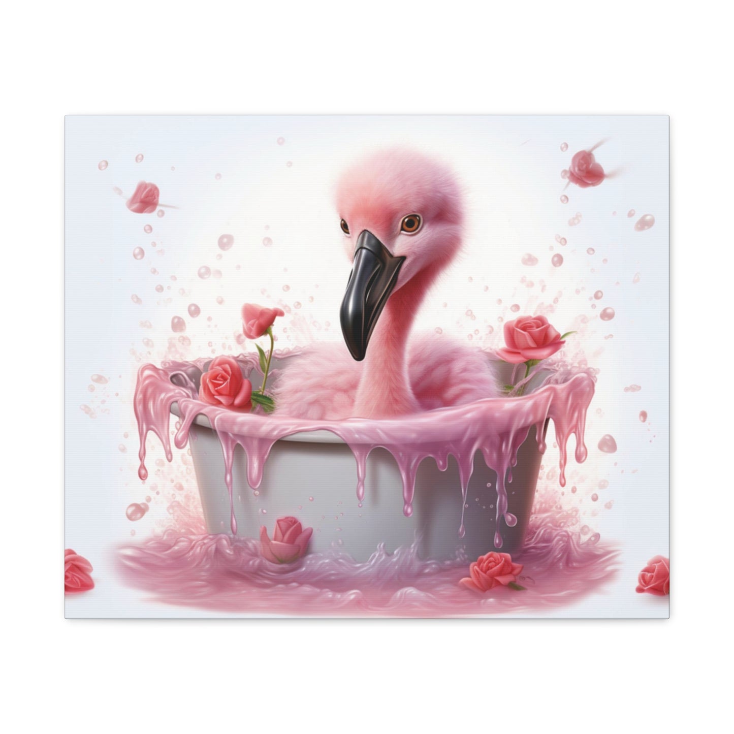Flamingo Baby Bathtub | Gallery Canvas | Wall Art