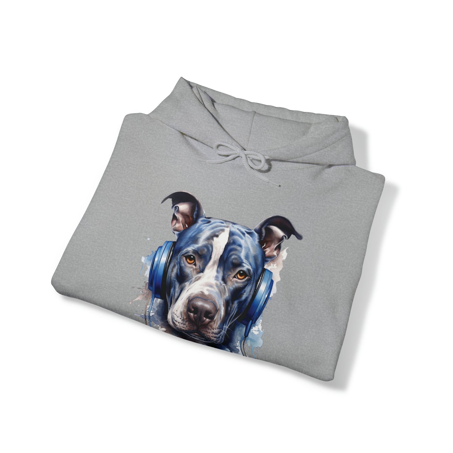 Blue Nose Pitbull Headphones | Unisex Heavy Blend™ Hooded Sweatshirt
