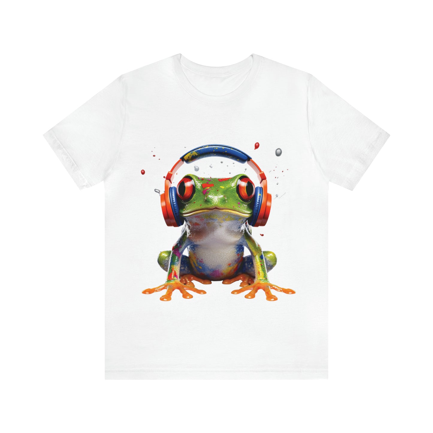 Red Eyed Tree Frog Headphone | Unisex Jersey Short Sleeve Tee