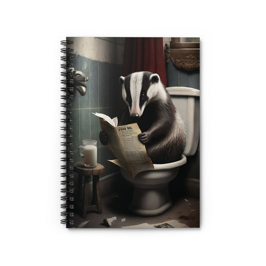 Badger Toilet | Spiral Notebook - Ruled Line