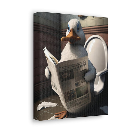 Duck on Toilet | Gallery Canvas | Wall Art