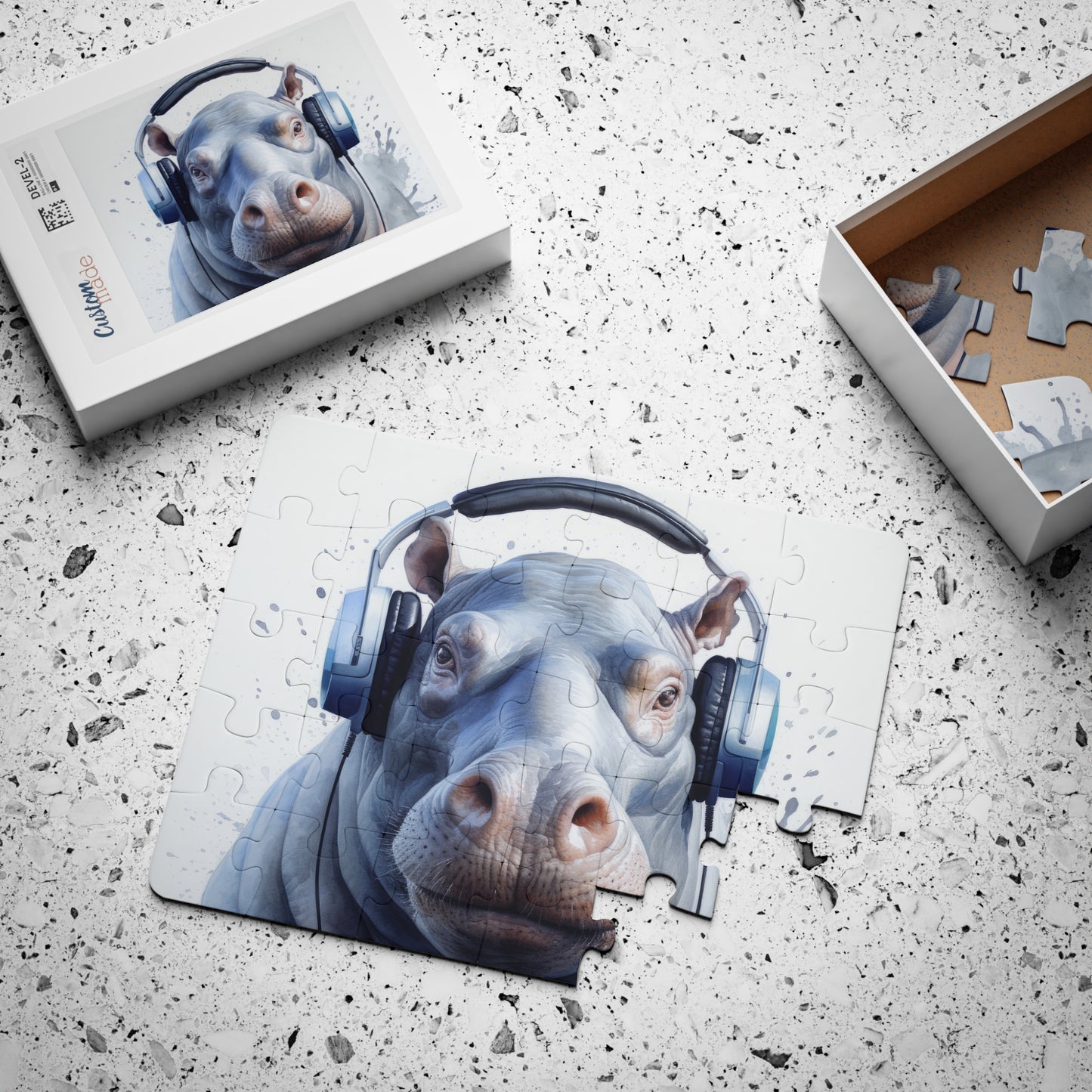Hippo Headphones | Kids' Puzzle, 30-Piece
