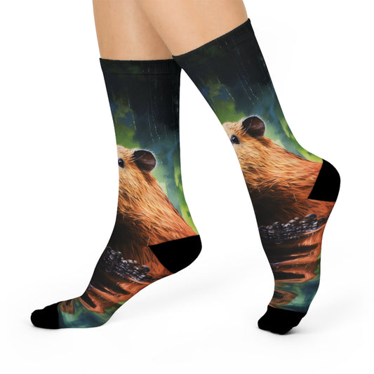 Capybara | Cushioned Crew Socks | Chrome