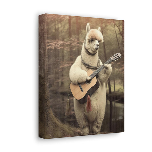 Alpaca's Guitar Acoustic Groove  | Gallery Canvas | Wall Art