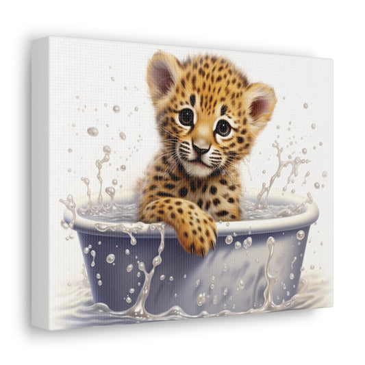 Leopard Baby Bathtub | Gallery Canvas | Wall Art