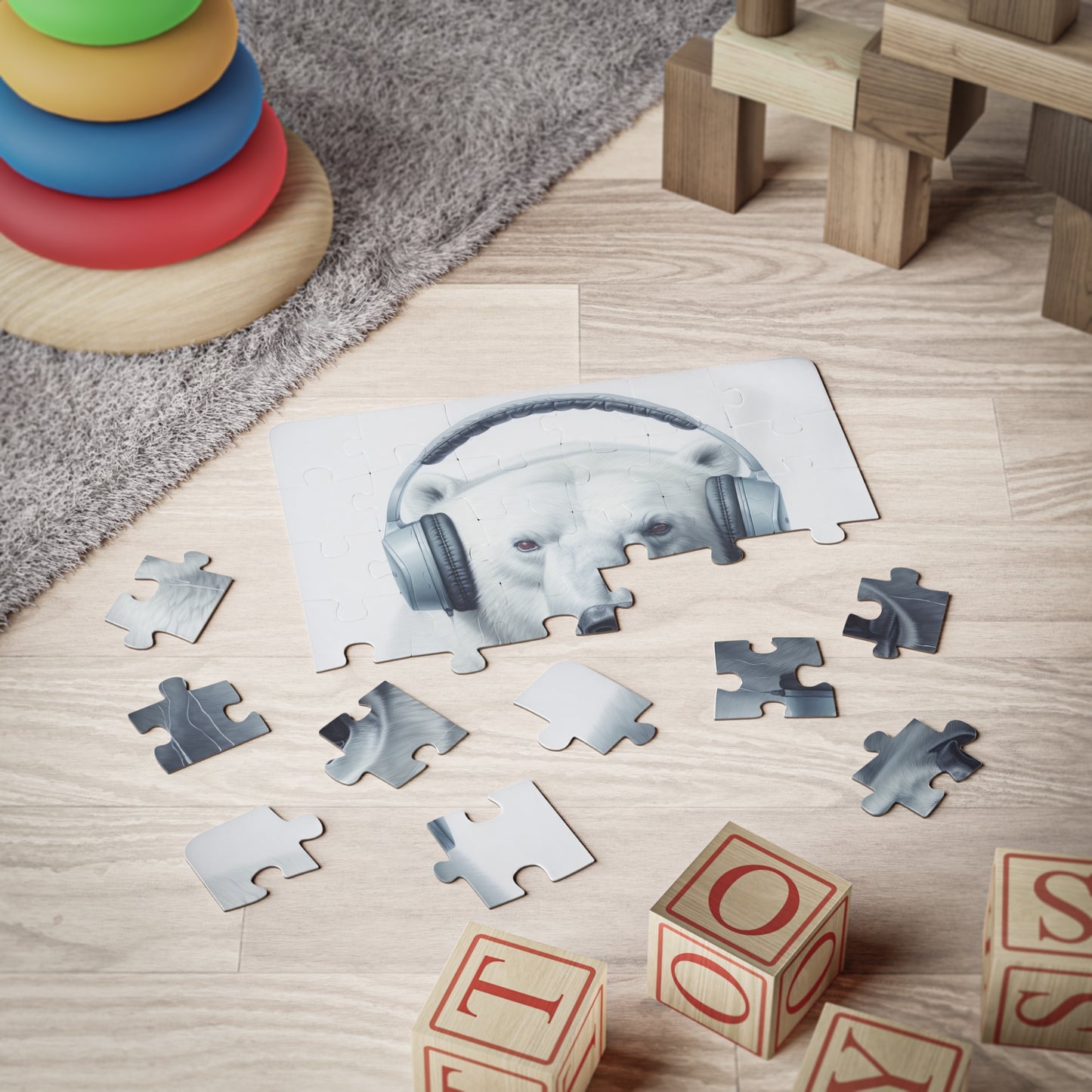 Polar Bear Headphones | Kids' Puzzle, 30-Piece