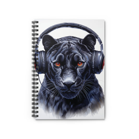 Black Panther Headphones | Spiral Notebook - Ruled Line