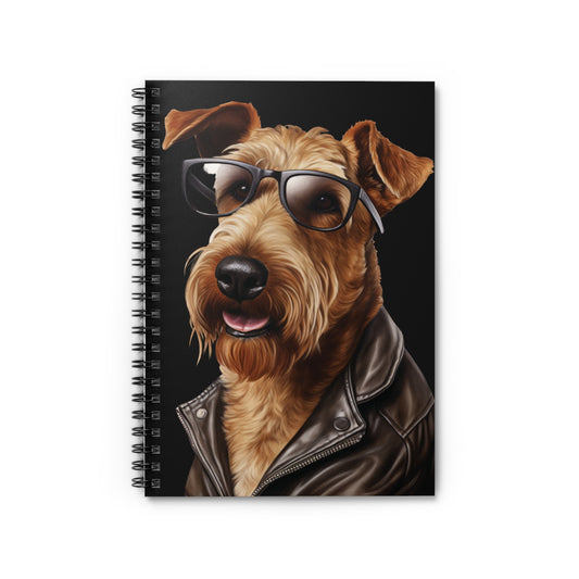 Terrier Airedale Leather | Spiral Notebook - Ruled Line