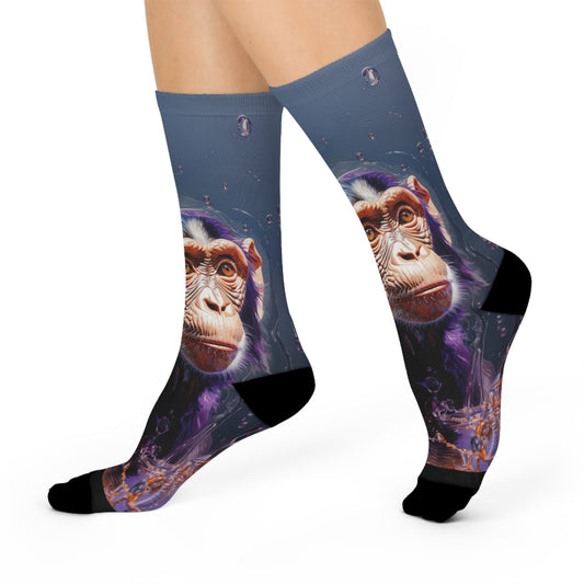 Monkey | Cushioned Crew Socks | Chrome