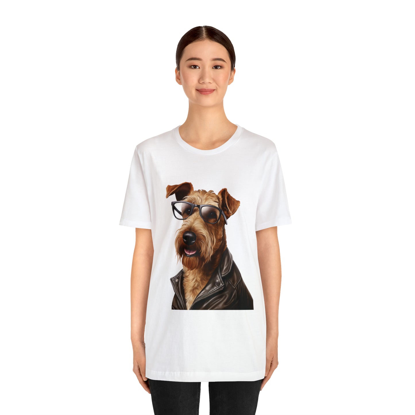 Terrier Airedale Leather | Unisex Jersey Short Sleeve Tee
