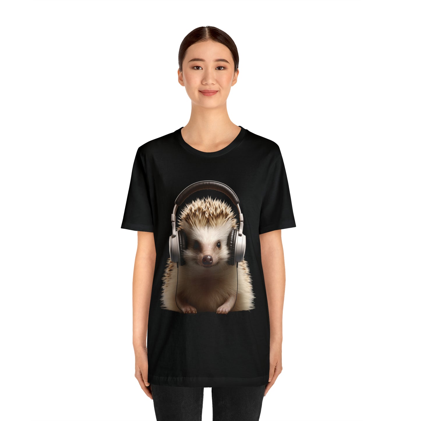 Hedgehog Headphones | Unisex Jersey Short Sleeve Tee