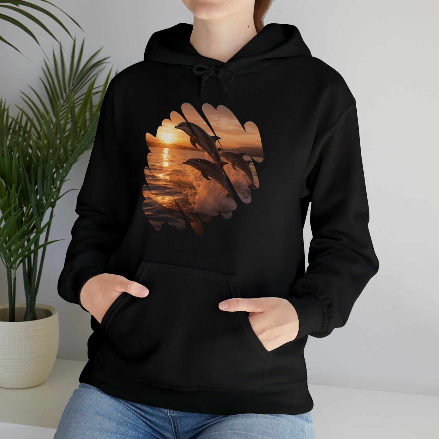 Dolphin Pod Sunset | Unisex Heavy Blend™ Hooded Sweatshirt