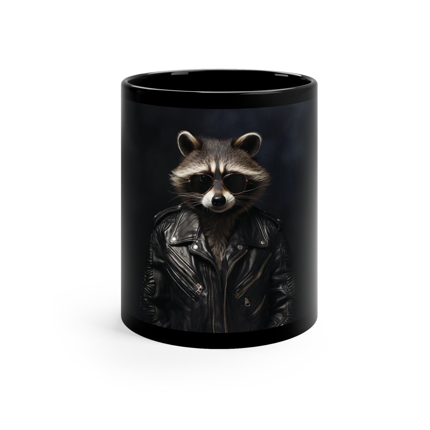 Raccoon Leather | 11oz Black Mug