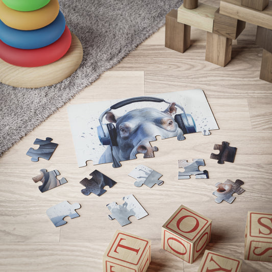 Hippo Headphones | Kids' Puzzle, 30-Piece