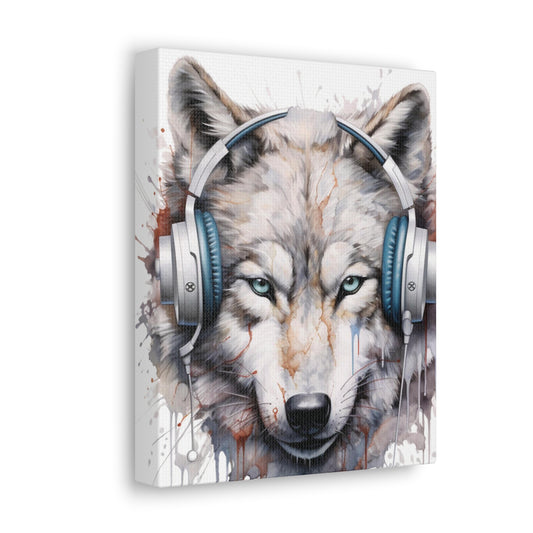 Wolf Headphones | Canvas Gallery Wrap | Wall Art