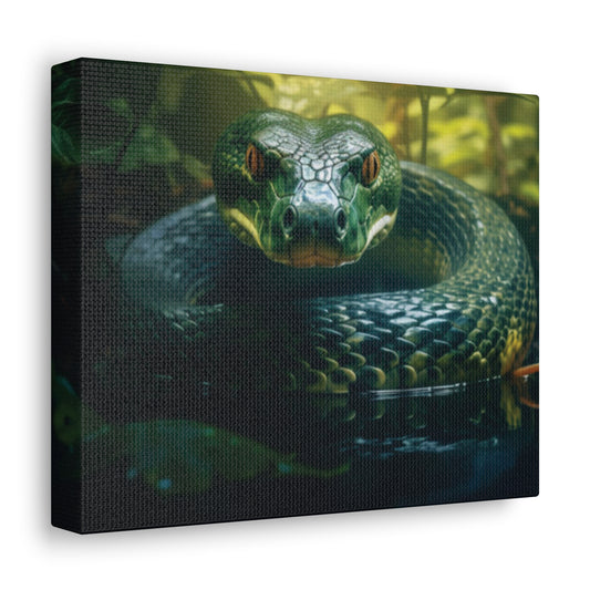 Green Anaconda | Gallery Canvas |  Wall Art | Chrome