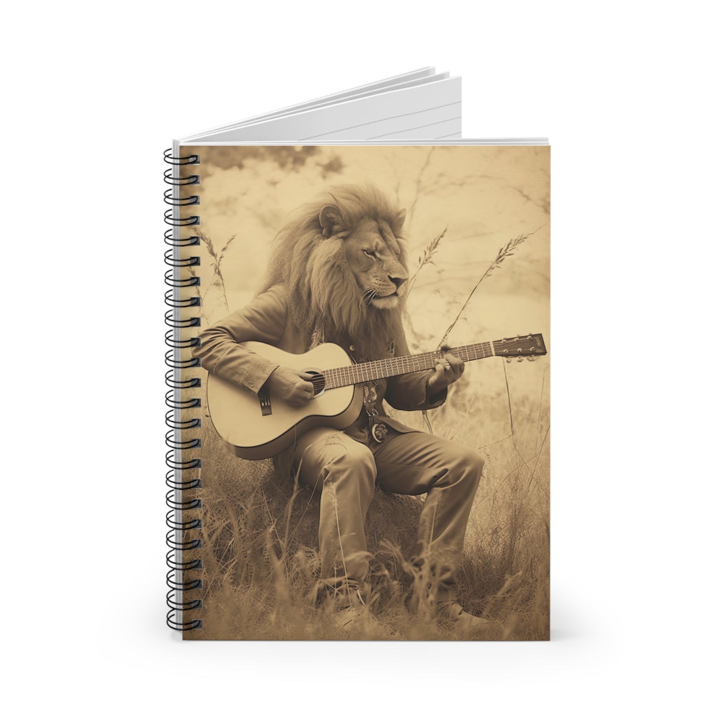 Lion Guitar | Spiral Notebook - Ruled Line