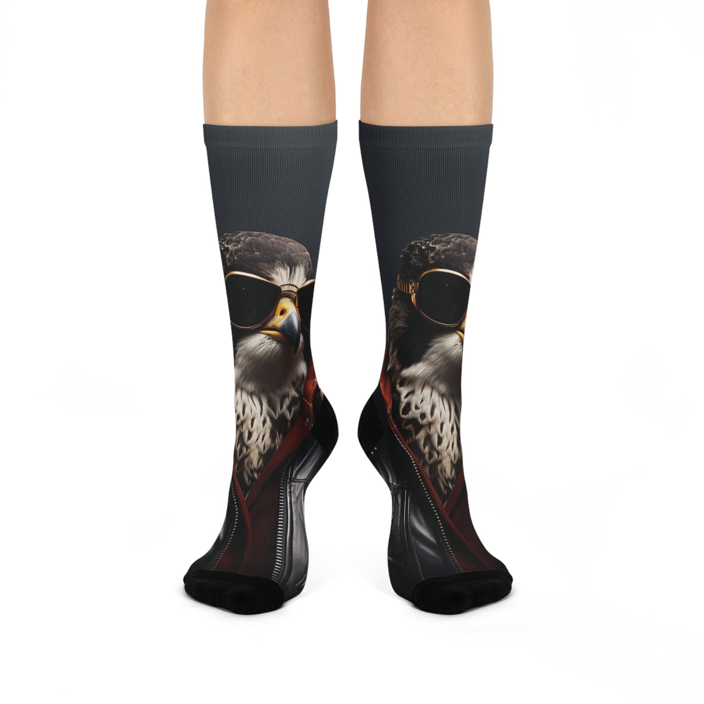 Peregrine Falcon Leather | Cushioned Crew Socks | Wild & Stylish