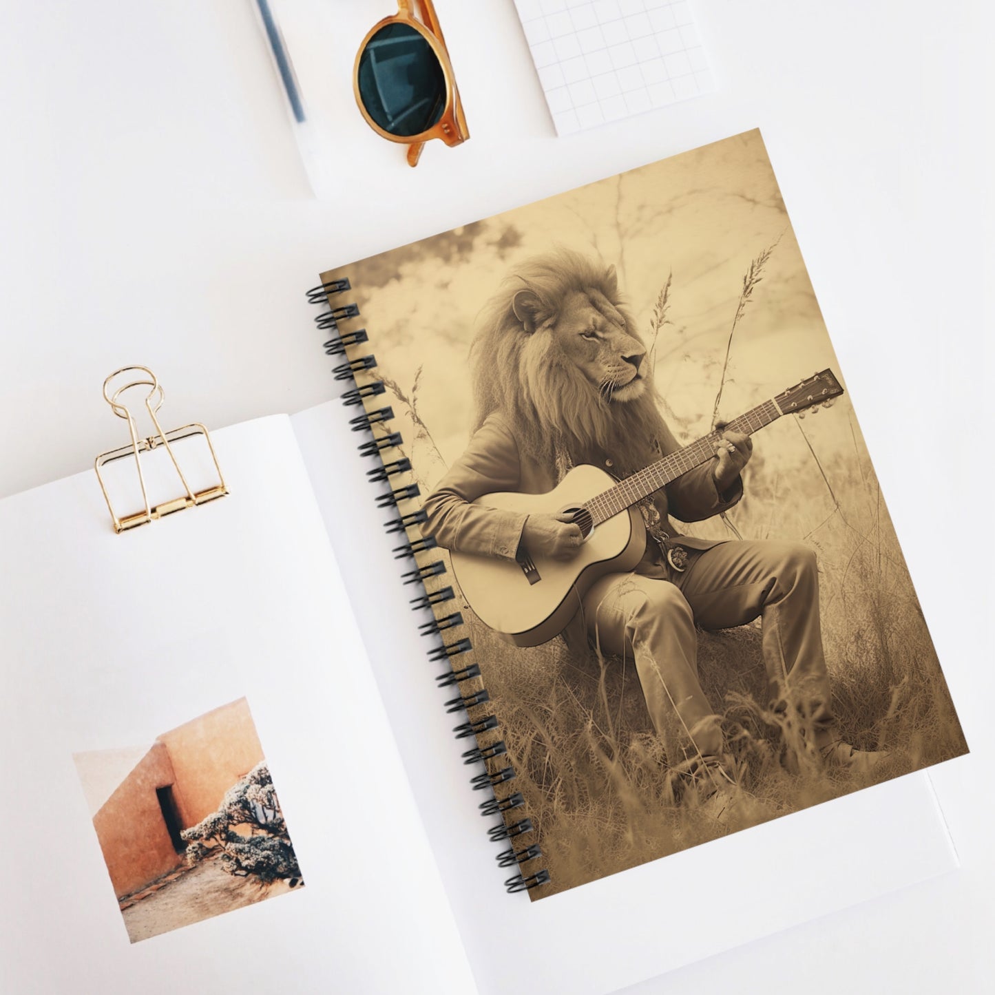 Lion Guitar | Spiral Notebook - Ruled Line