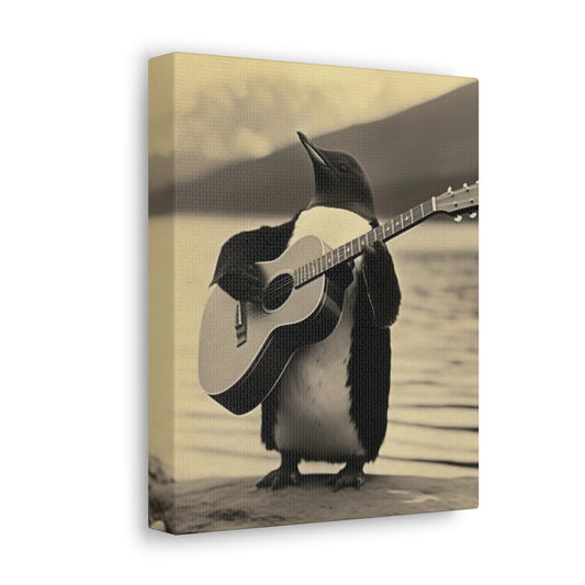 Penguin Guitar Arctic Groove | Gallery Canvas | Wall Art