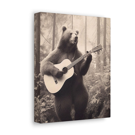 Bear Guitar Serenade Soiree | Gallery Canvas | Wall Art